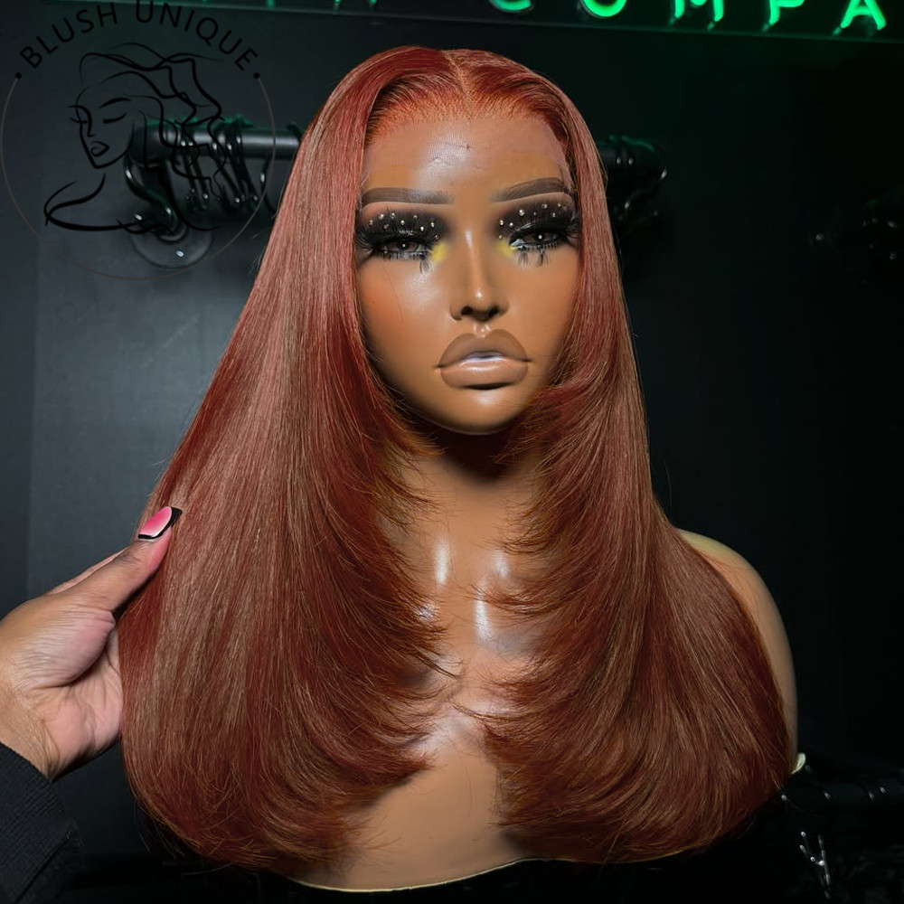 Copper Red Layered Cut Lace Fr..