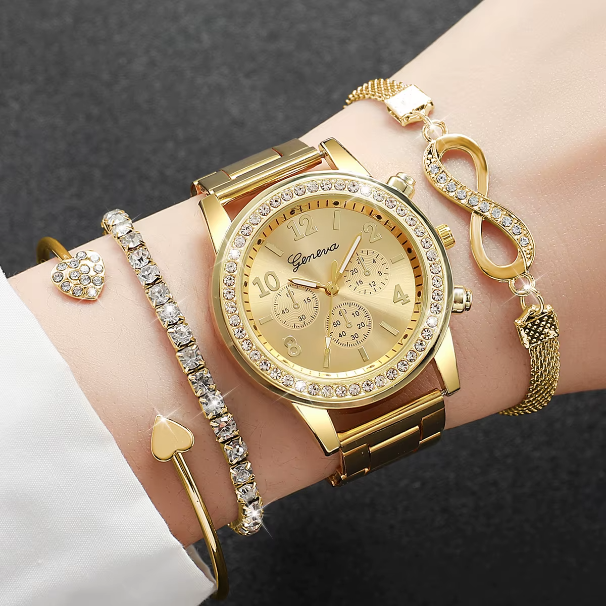 4PCS/Set Fashion Rhinestone Wo..